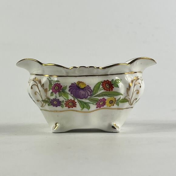 Hammersley Dresden Sprays Bone China Sugar Bowl England Floral Gold Trim Footed - Picture 3 of 11